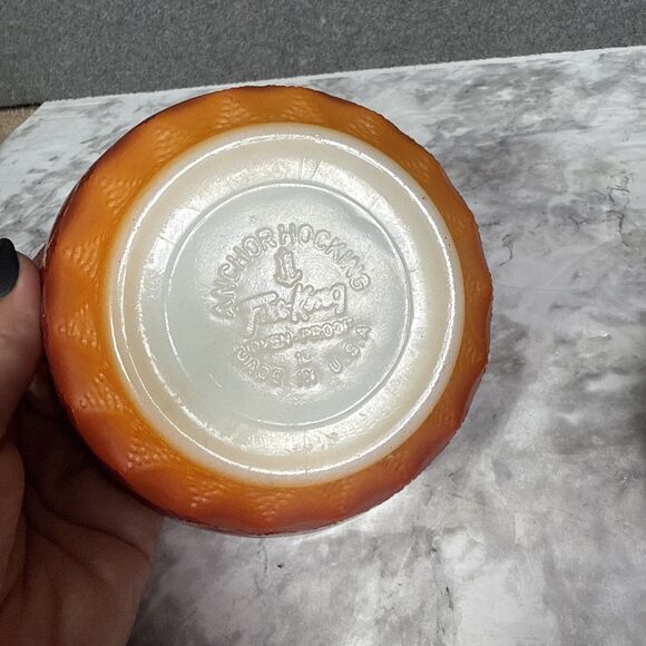 VTG Anchor Hocking Fire King Diamond 5" Cereal Bowls Set Of 3 Red Green - Picture 5 of 7